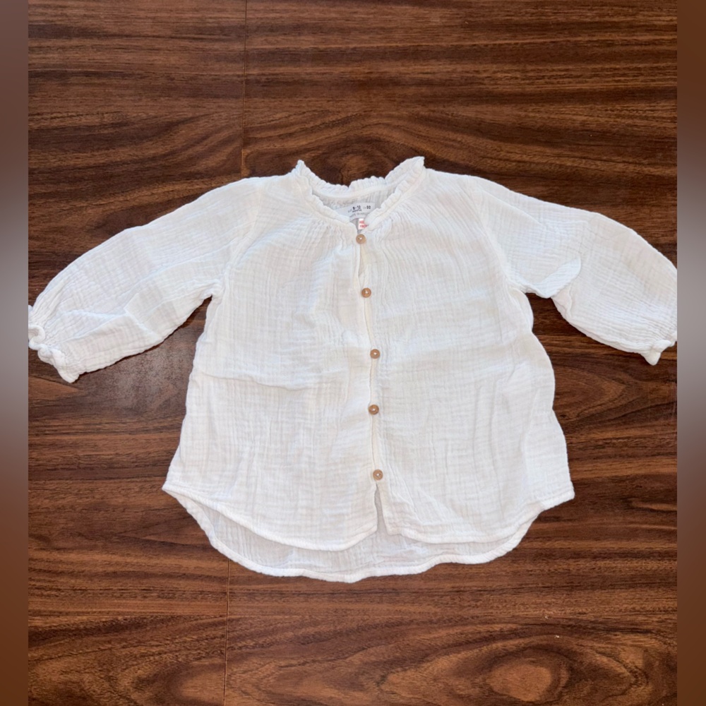 Zara White Gauze Baby Blouse